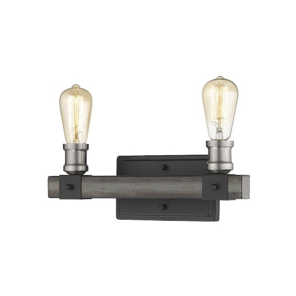 Z-Lite Kirkland 2 Light Vanity, Ashen Barnboard 472-2V-ABB - main